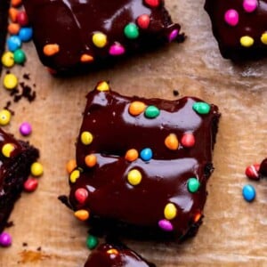 Top view of brownies.