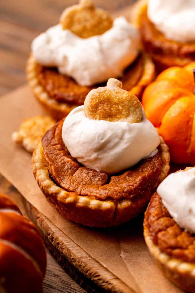 Side view of mini pies.
