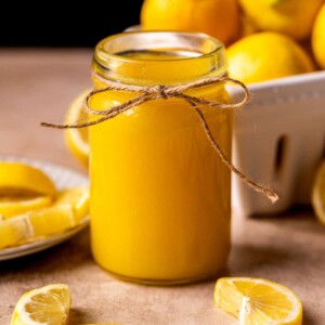 Jar of lemon curd.