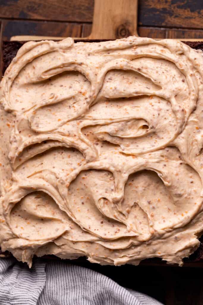 Frosting on top of the cake.