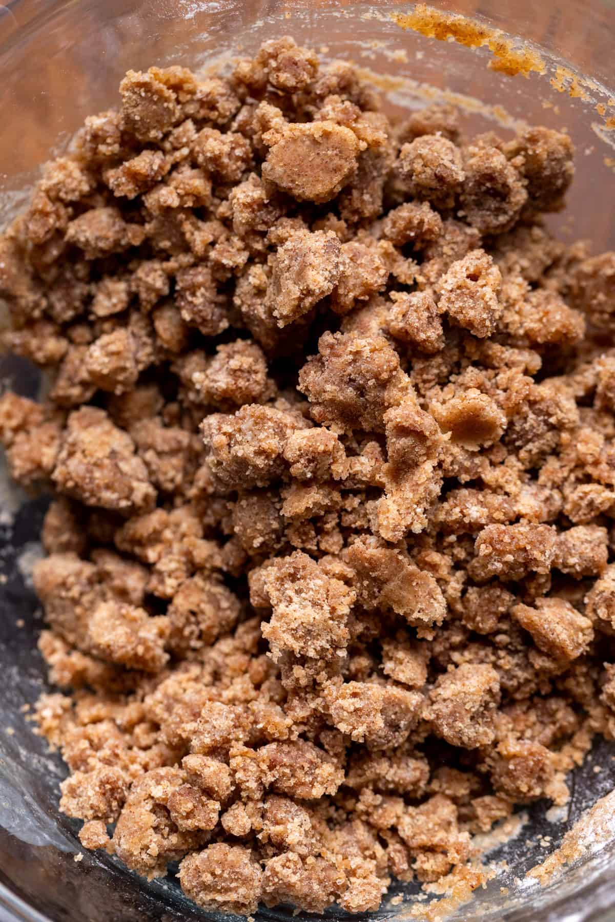 Cinnamon crumble in a bowl.