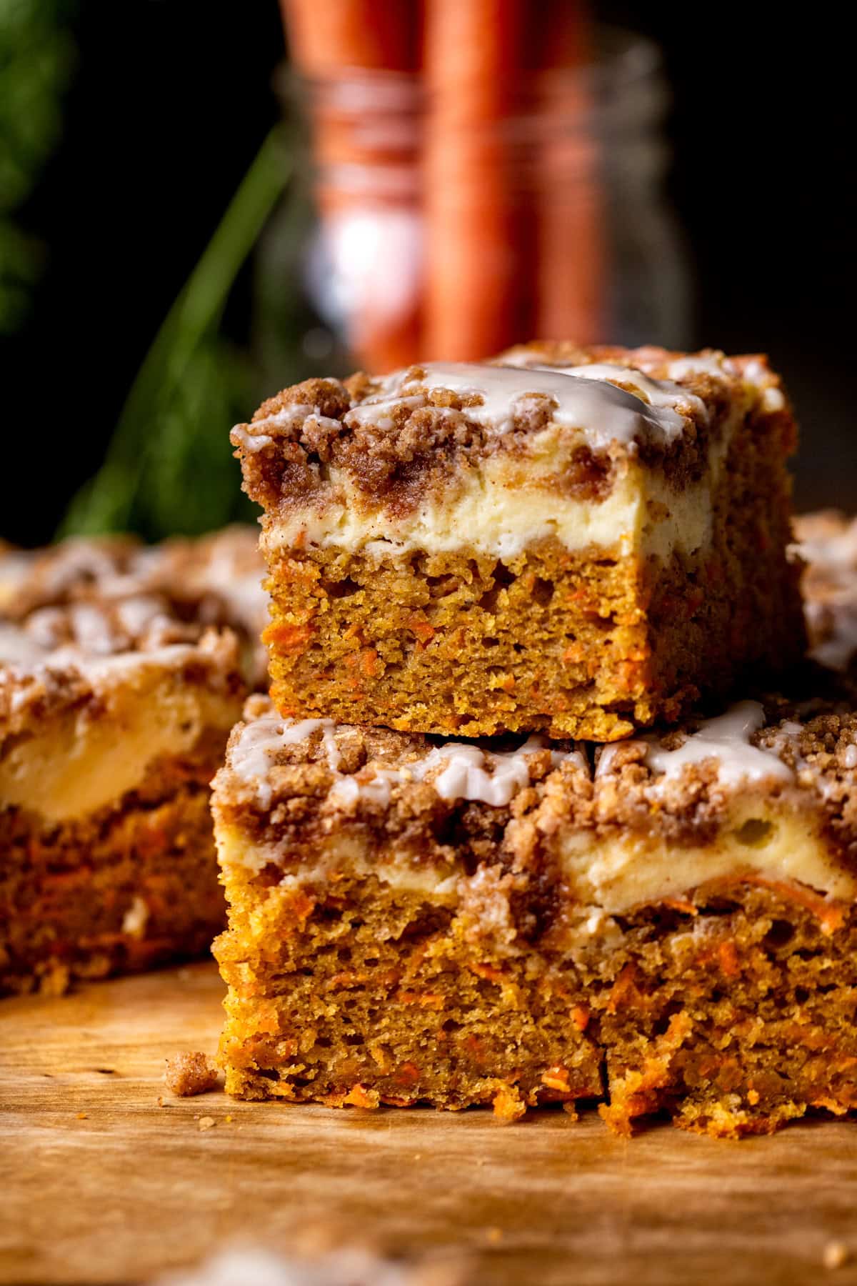 Stack of cake on top of each other.