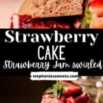 Pinterest pin for strawberry cake.