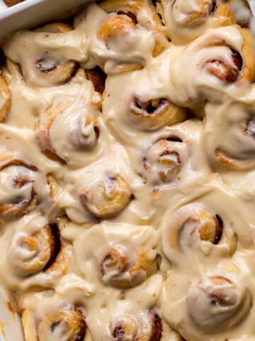 Top view of mini cinnamon rolls.