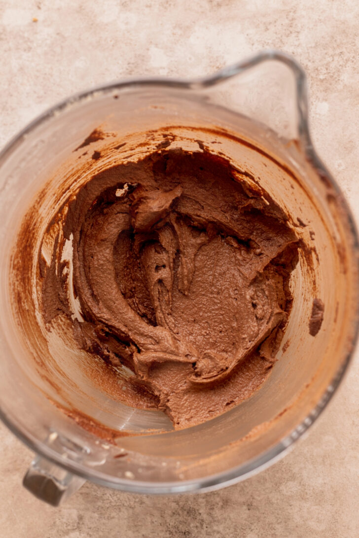 Whipped chocolate in a bowl.