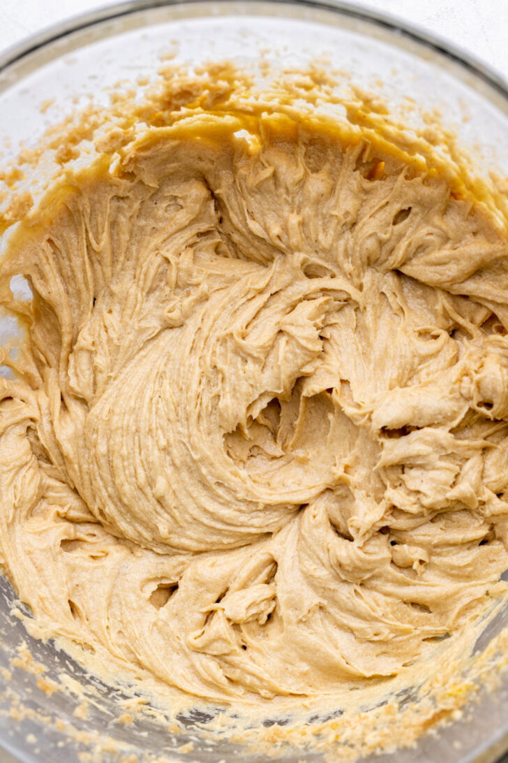 Wet ingredients in a bowl.