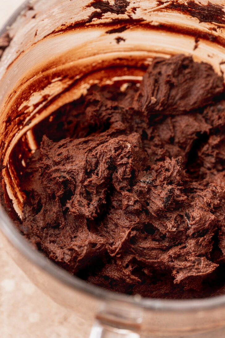 Cookie dough in a bowl.
