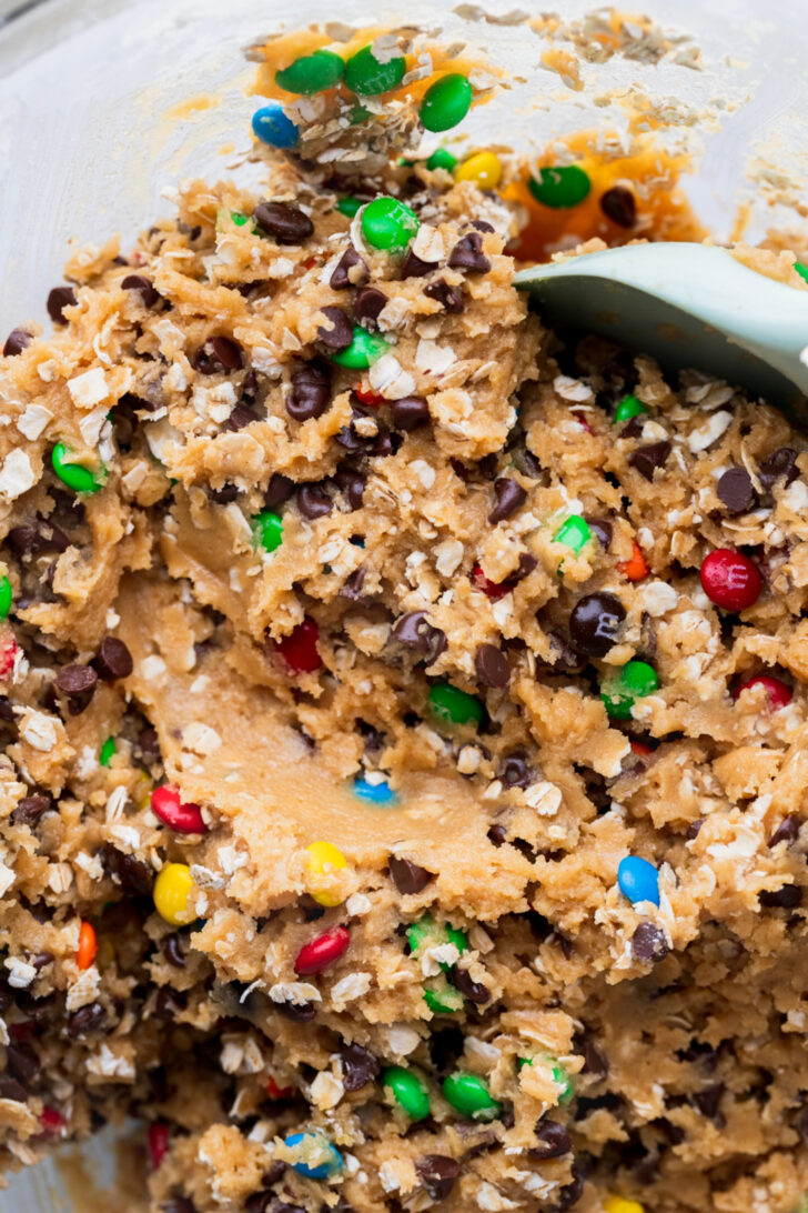 Cookie dough in a bowl.