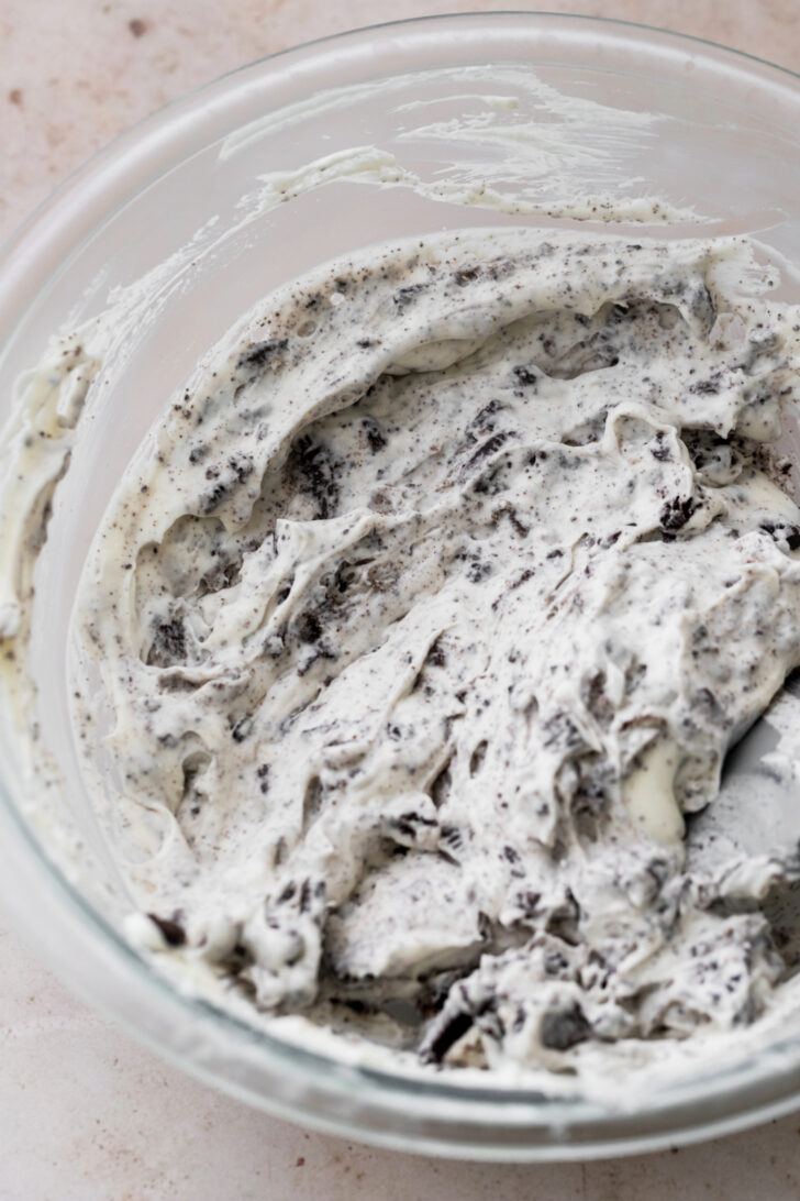 Oreo filling in a bowl.