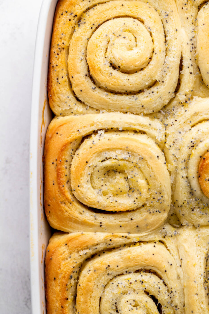 Baked rolls in a pan.