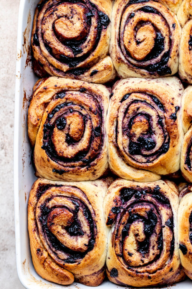 Baked rolls in a pan.