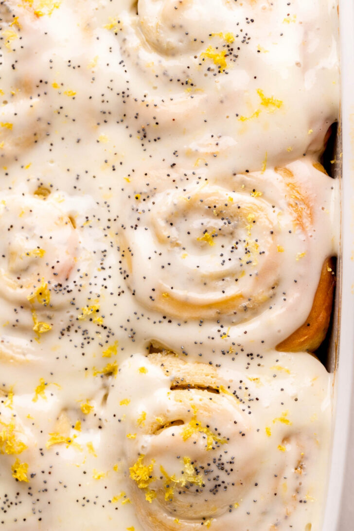 Top view of lemon rolls.