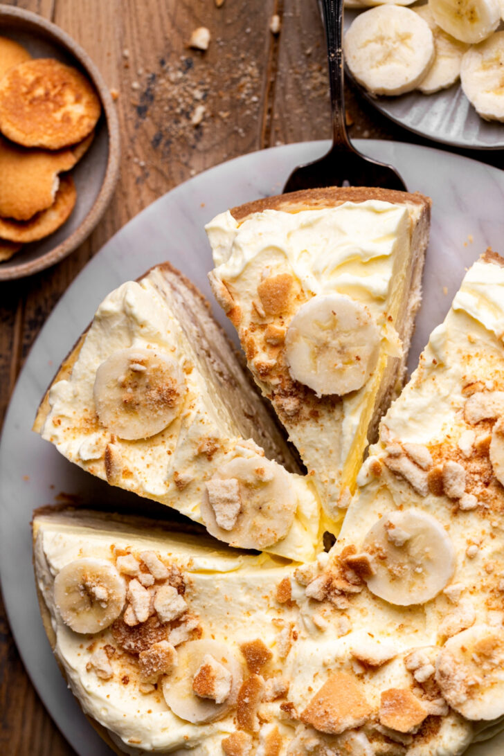 Top view of cheesecake.