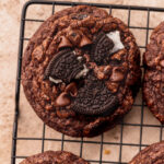 Top view of oreo brownie cookies.