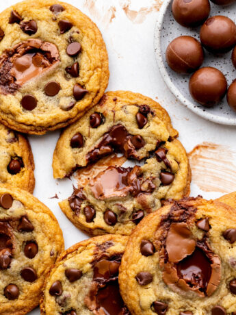 Lindt stuffed cookies on a platter.
