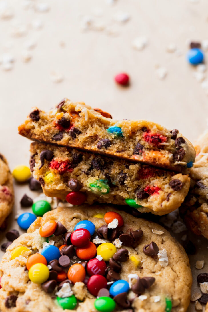 Cookie split in half.