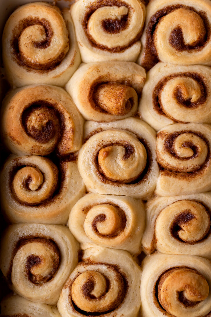 Baked rolls in a pan.