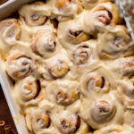 Top view of mini cinnamon rolls