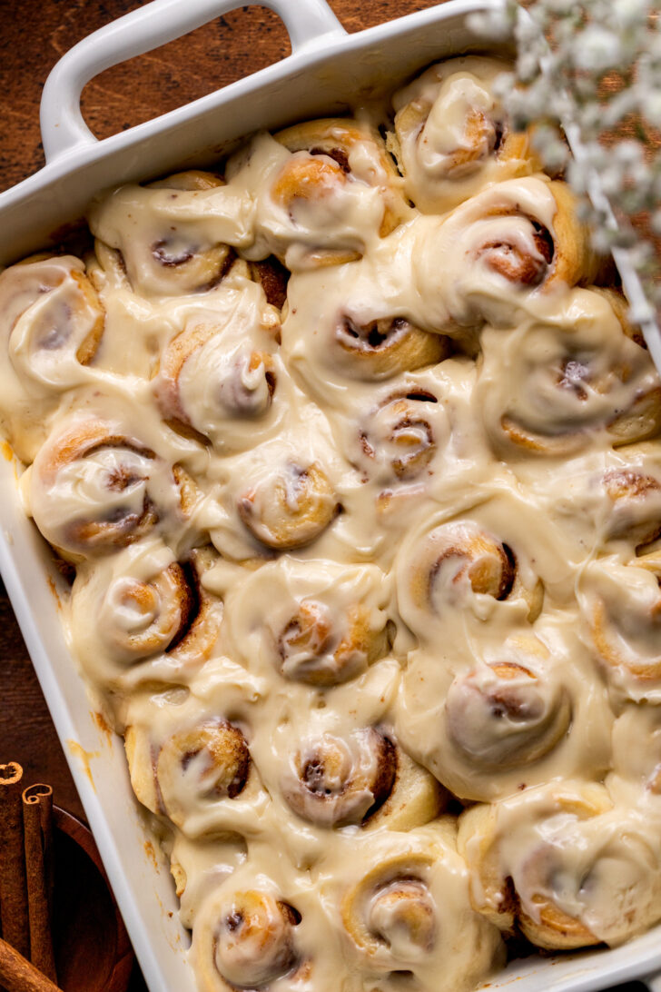 Top view of mini cinnamon rolls