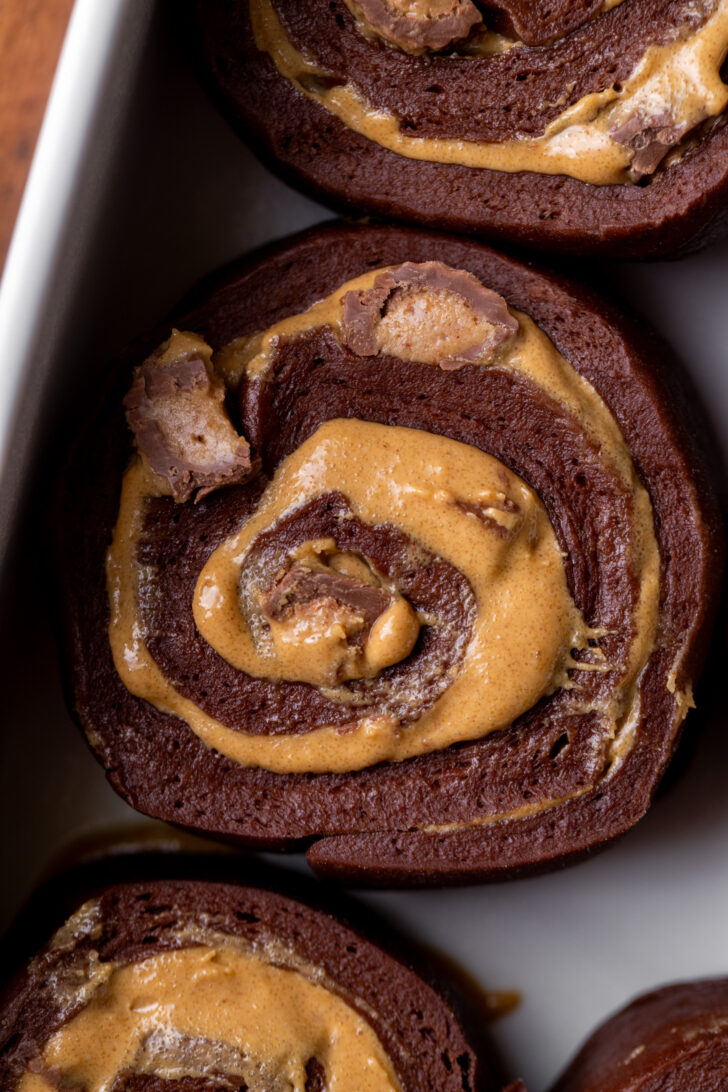 Raw roll in a pan.