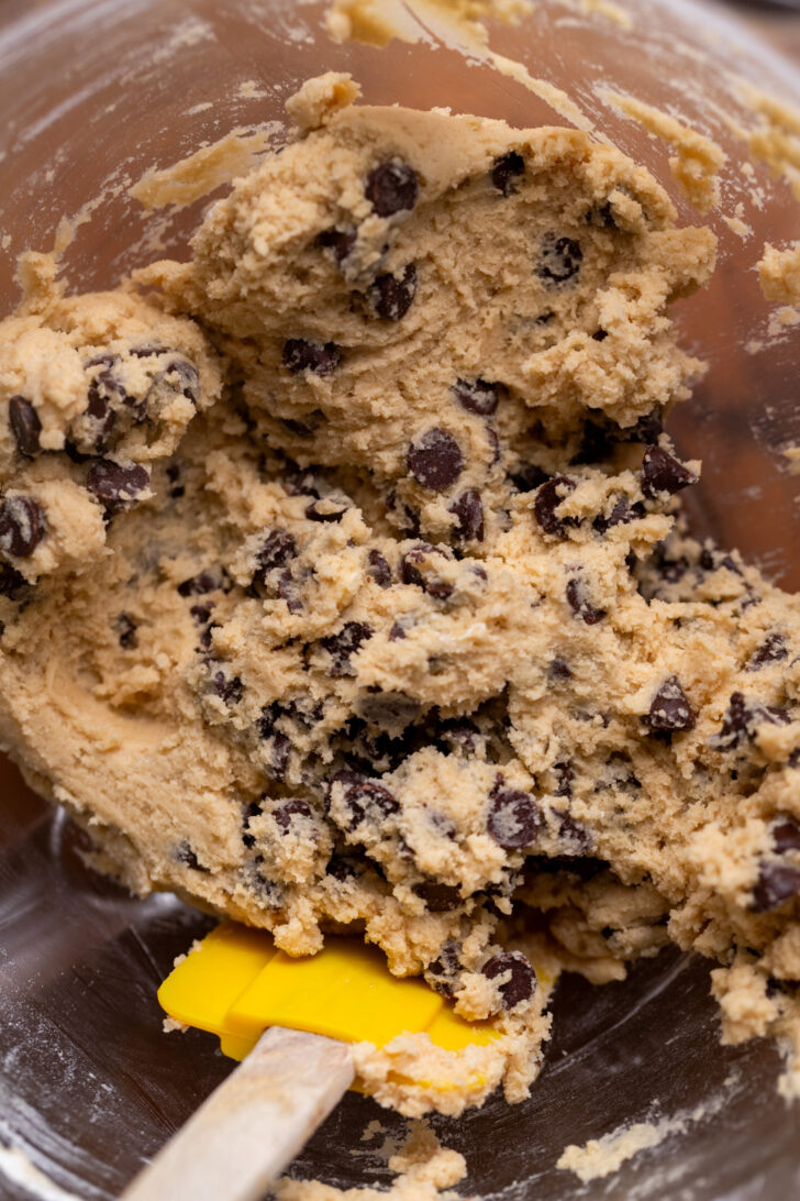 Cookie dough in a bowl.