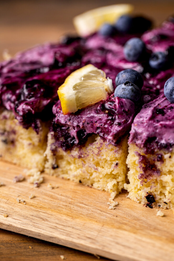 Side view of cake slices.