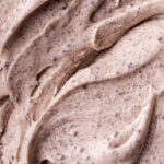 Oreo frosting in a bowl close up.