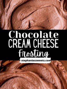 Pinterest pin for chocolate cream cheese frosting.