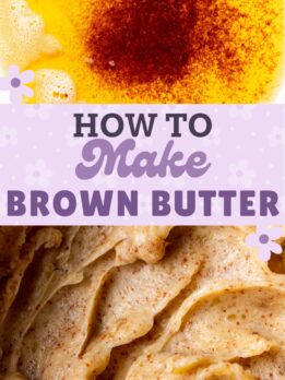Pinterest pin for brown butter.