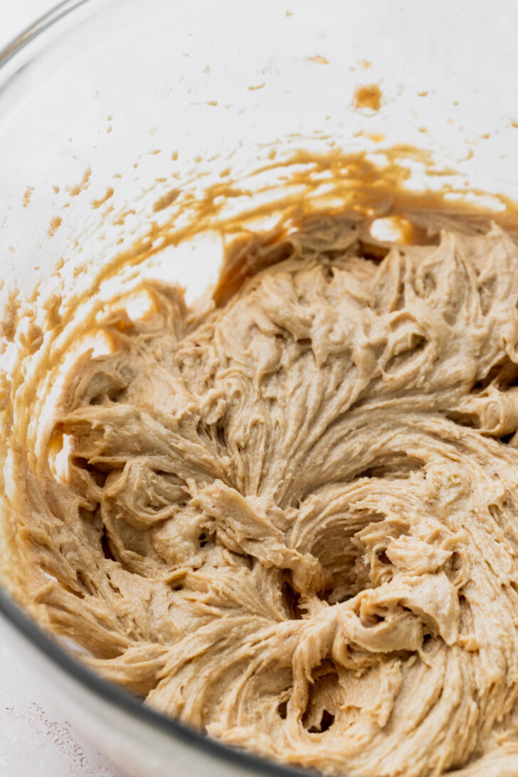 Wet ingredients in a bowl.
