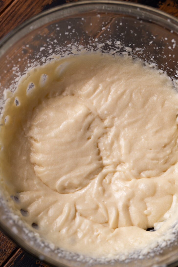 Wet ingredients in a bowl.