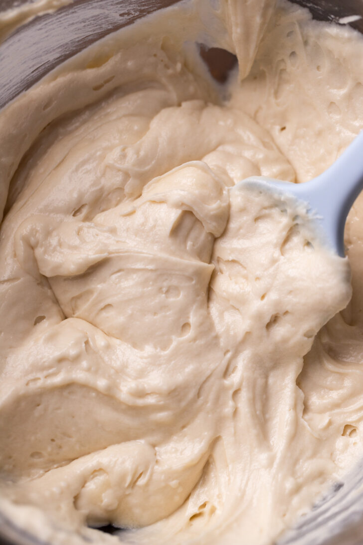 Cake batter in a bowl.