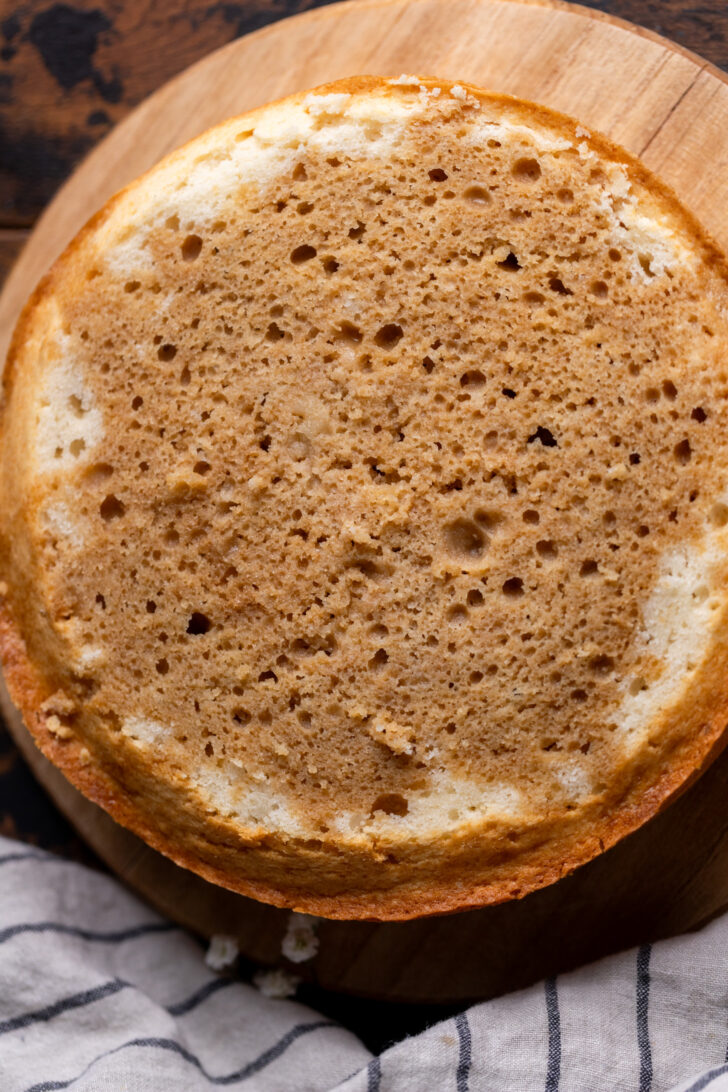 Coffee soak on top of cake.