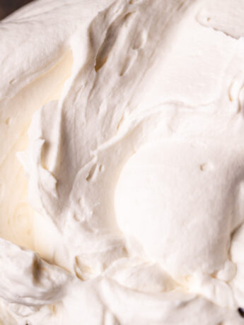 Close up of mascarpone frosting.