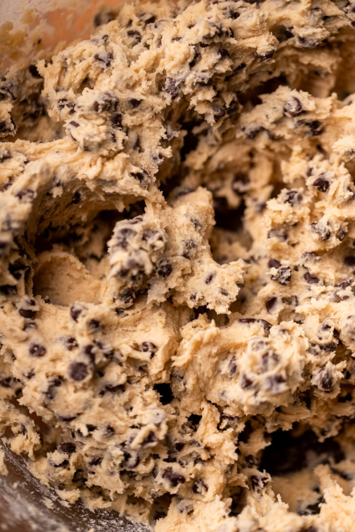 Cookie dough in a bowl.