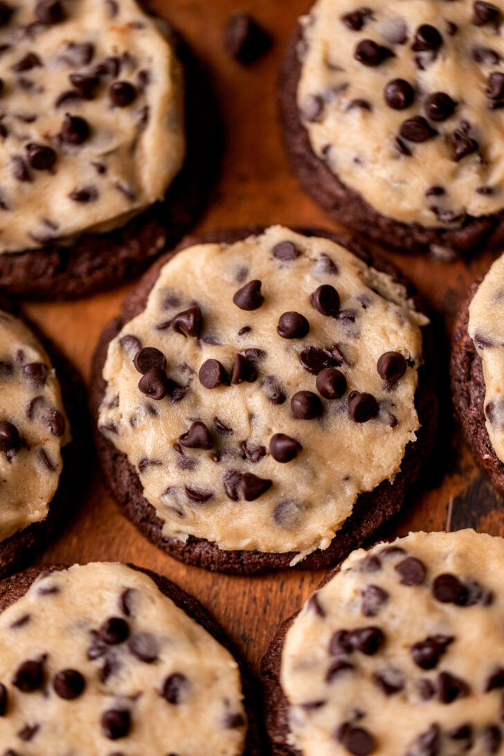 Top view of cookie dough cookies.