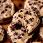 Bite missing from cookie dough cookies.