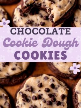 Pinterest pin for cookie dough cookies.