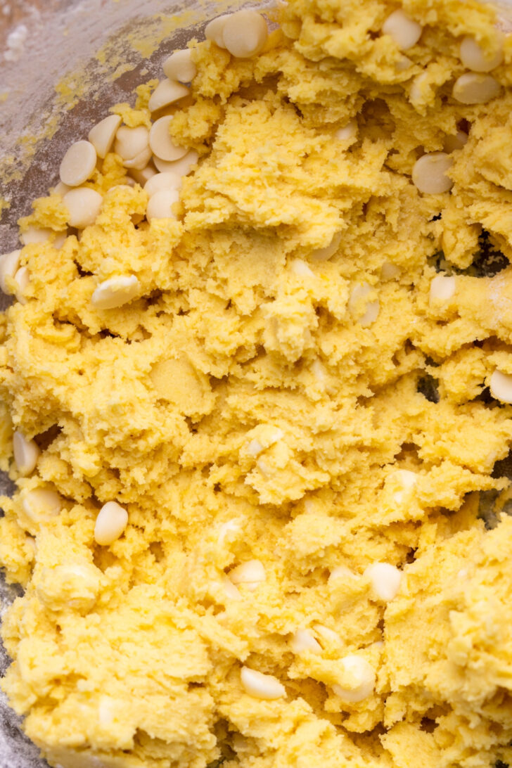 Cookie dough in a bowl.