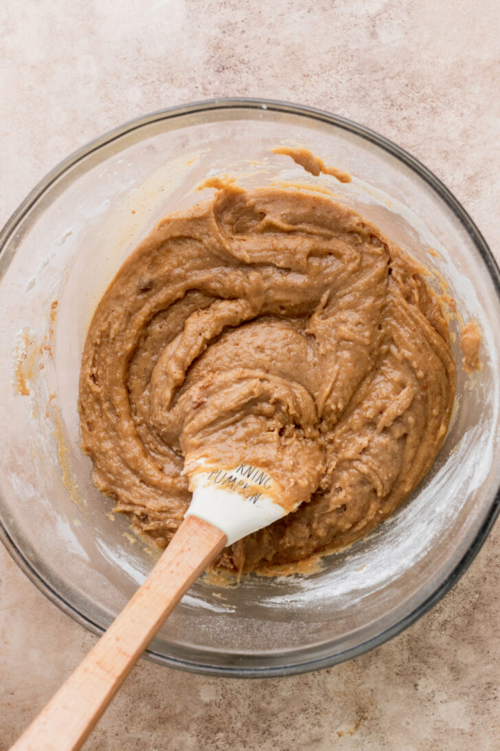 Cookie dough in a bowl.