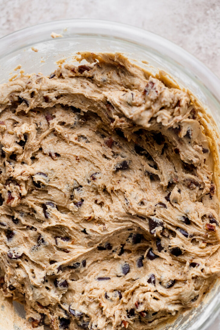 Cookie dough with fillings.
