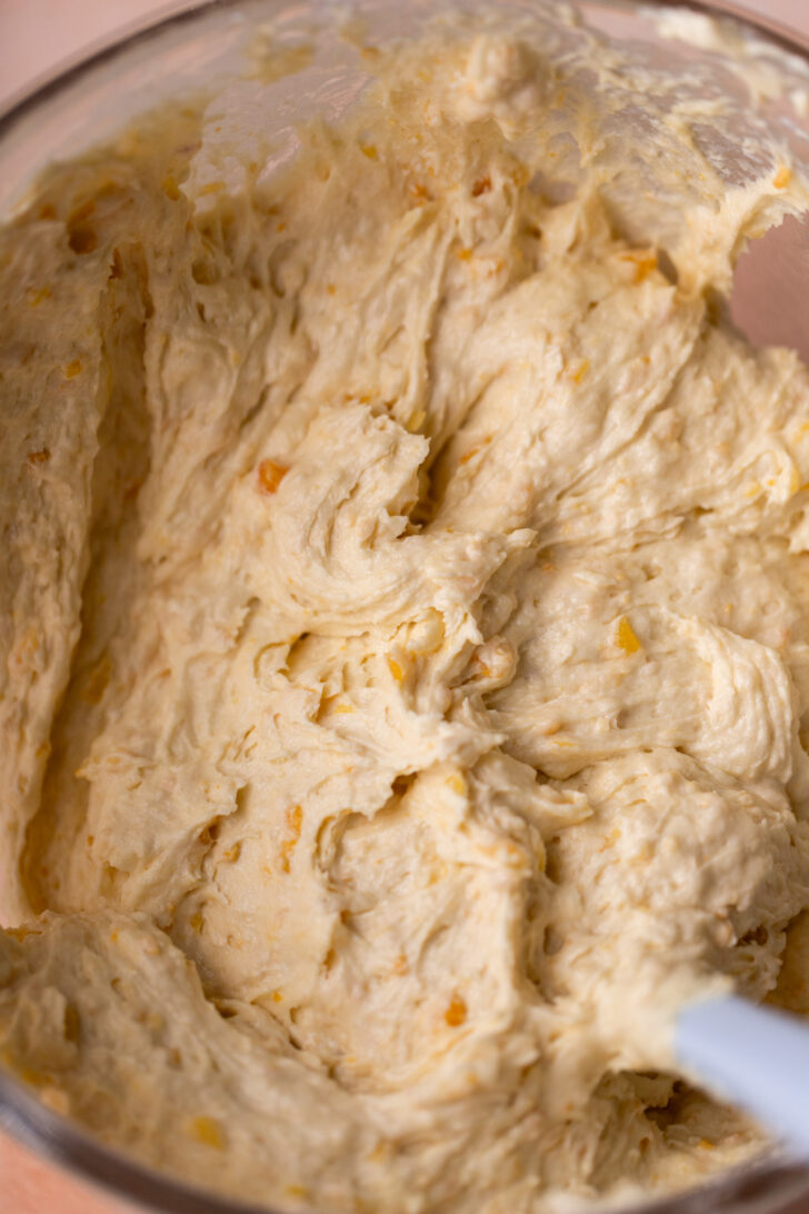 Cake batter in a bowl.