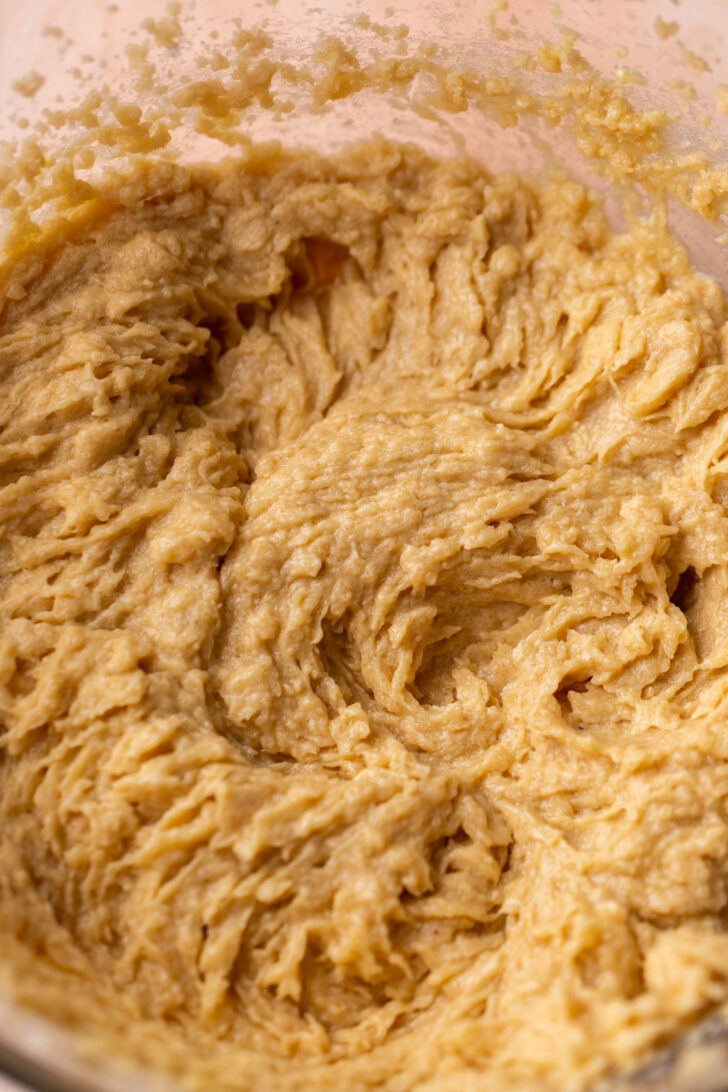 Wet ingredients in a bowl.