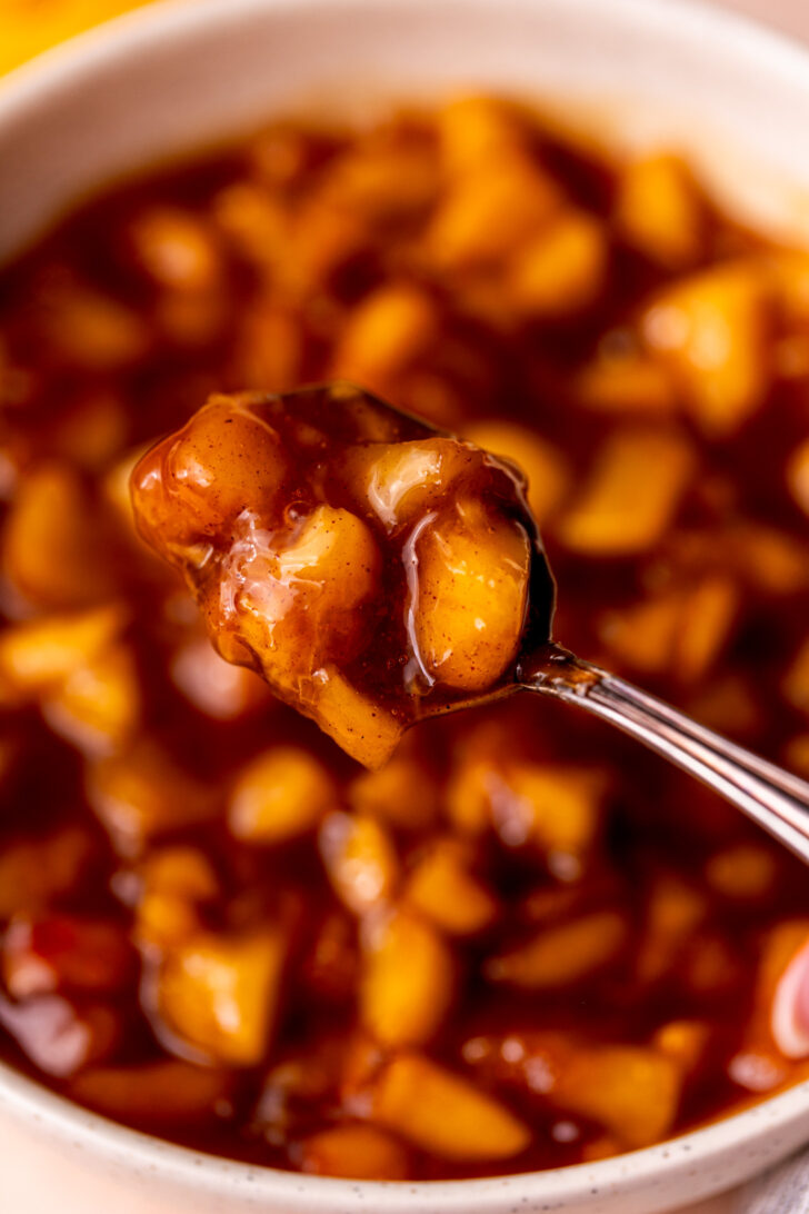 Spoon in the filling.
