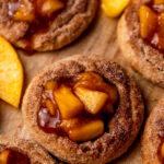 Side view of peach cobbler cookies.