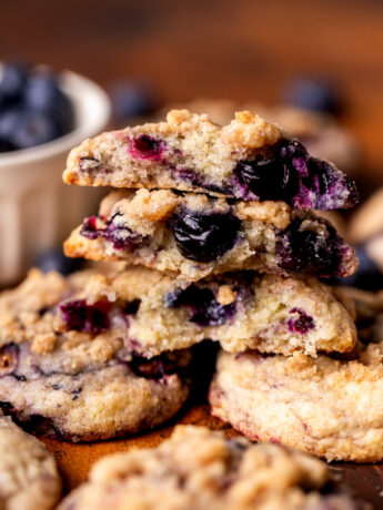 Blueberry muffin cookies stack of 3.