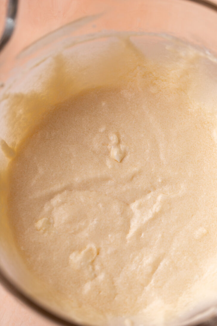 Wet ingredients in a bowl.