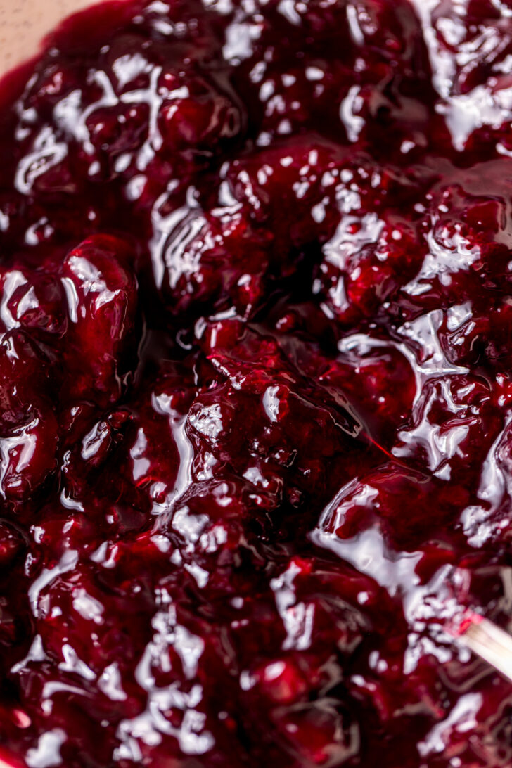 Close up of filling in a bowl.