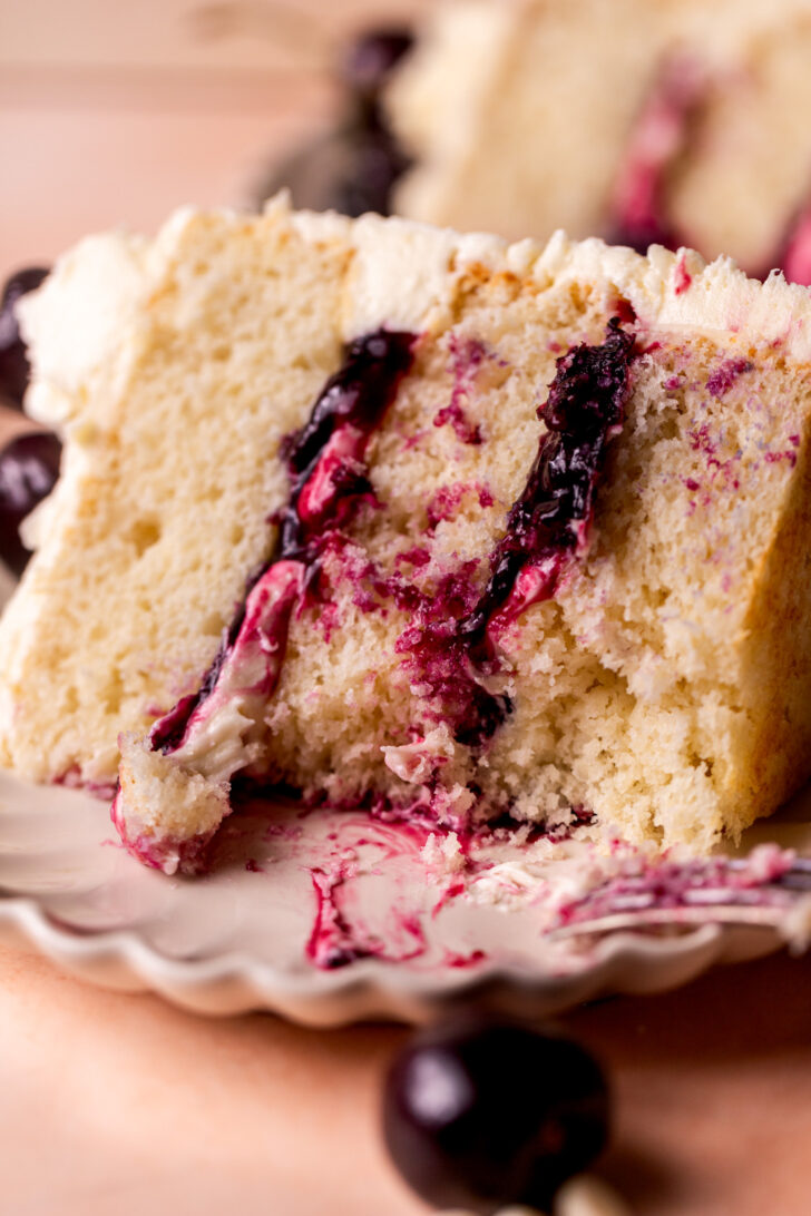 Close up of the slice of cake.