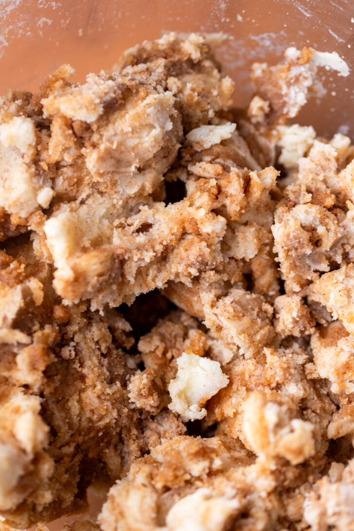 Snickerdoodle cookie dough in a bowl.